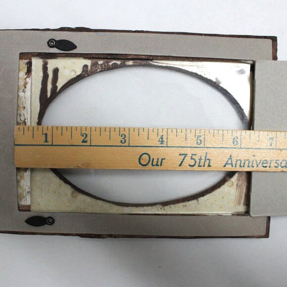 Oval Glass Standup Country Cowboy Riding Roping Theme Picture Frame - Picture 11 of 12